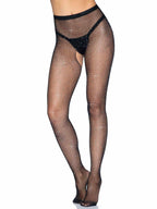 Rhinestone Fishnet Crotchless Tights Black One Size Hosiery > Clothes > Hosiery > Pantyhose & Tights