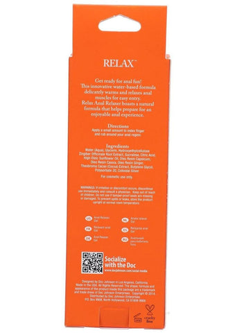 Relax Anal Relaxer Water Based Lubricant for Easy Entry 2 Oz (56g) > Lube > Anal