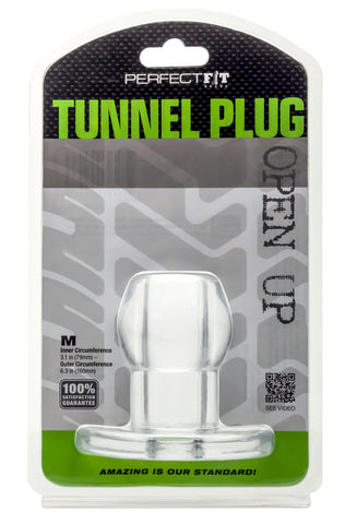 Perfect Fit Tunnel Plug Medium Clear Butt Plugs - Hollow