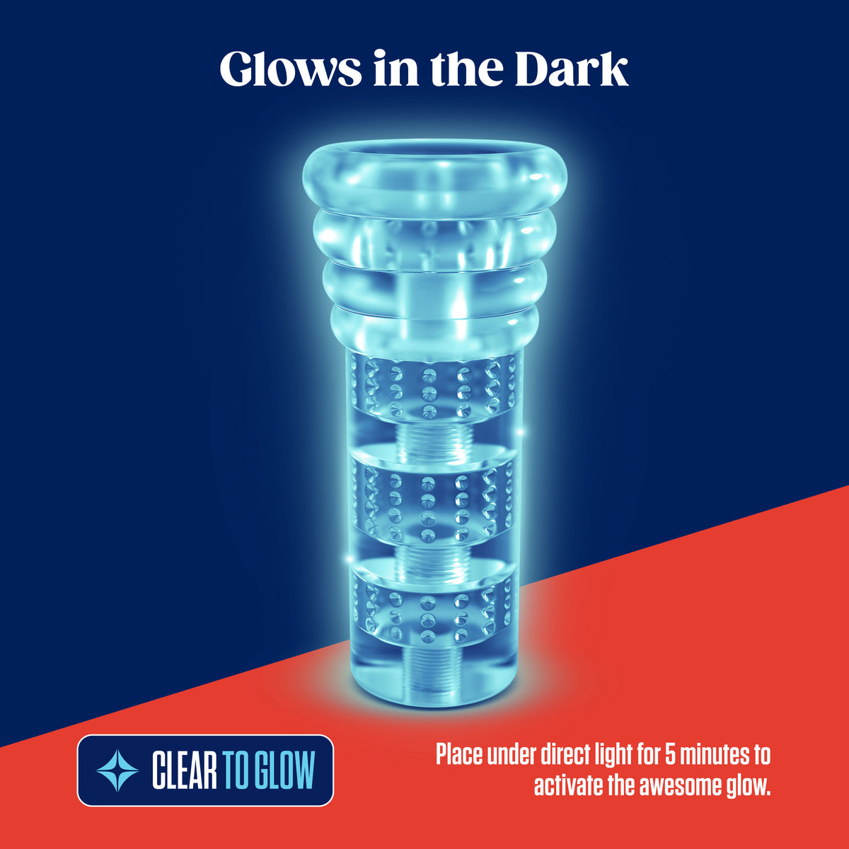 Rize Luz Clear Glow in the Dark Self-Lubricating Stroker > Sex Toys For Men > Masturbators > Manual