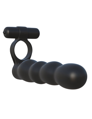 Fantasy Posable Partner Double Penetrator Black Silicone Toy COCK RINGS