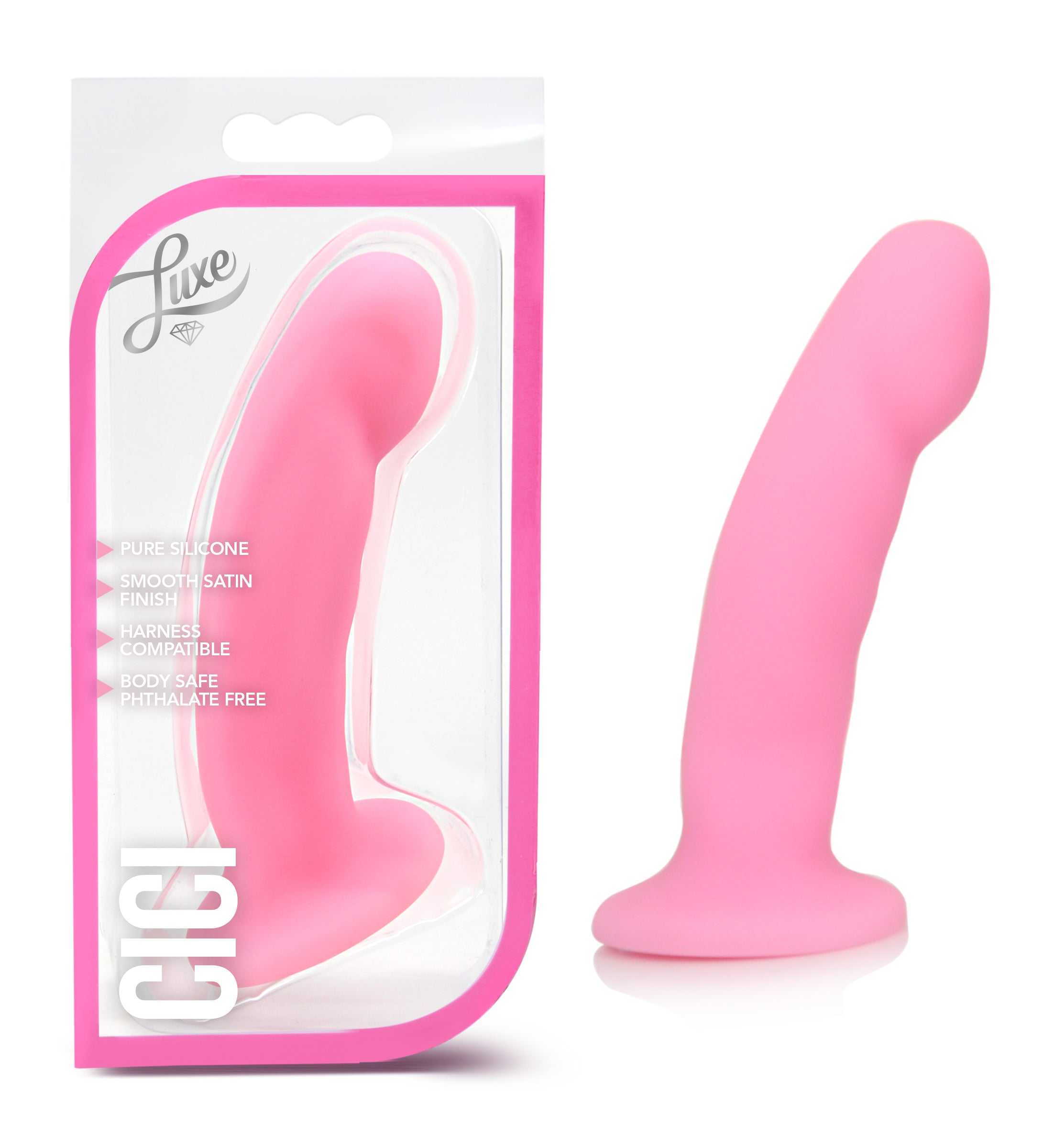 Cici– Silicone G-Spot 5" Dong with Satin Smooth Finish - Pink / Purple / Blue > Dildos > Neutral Dildos