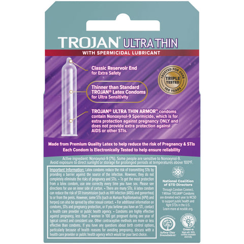 Trojan Ultra Thin Armor Spermicidal Condoms - 3 Pack > Essentials > Condoms
