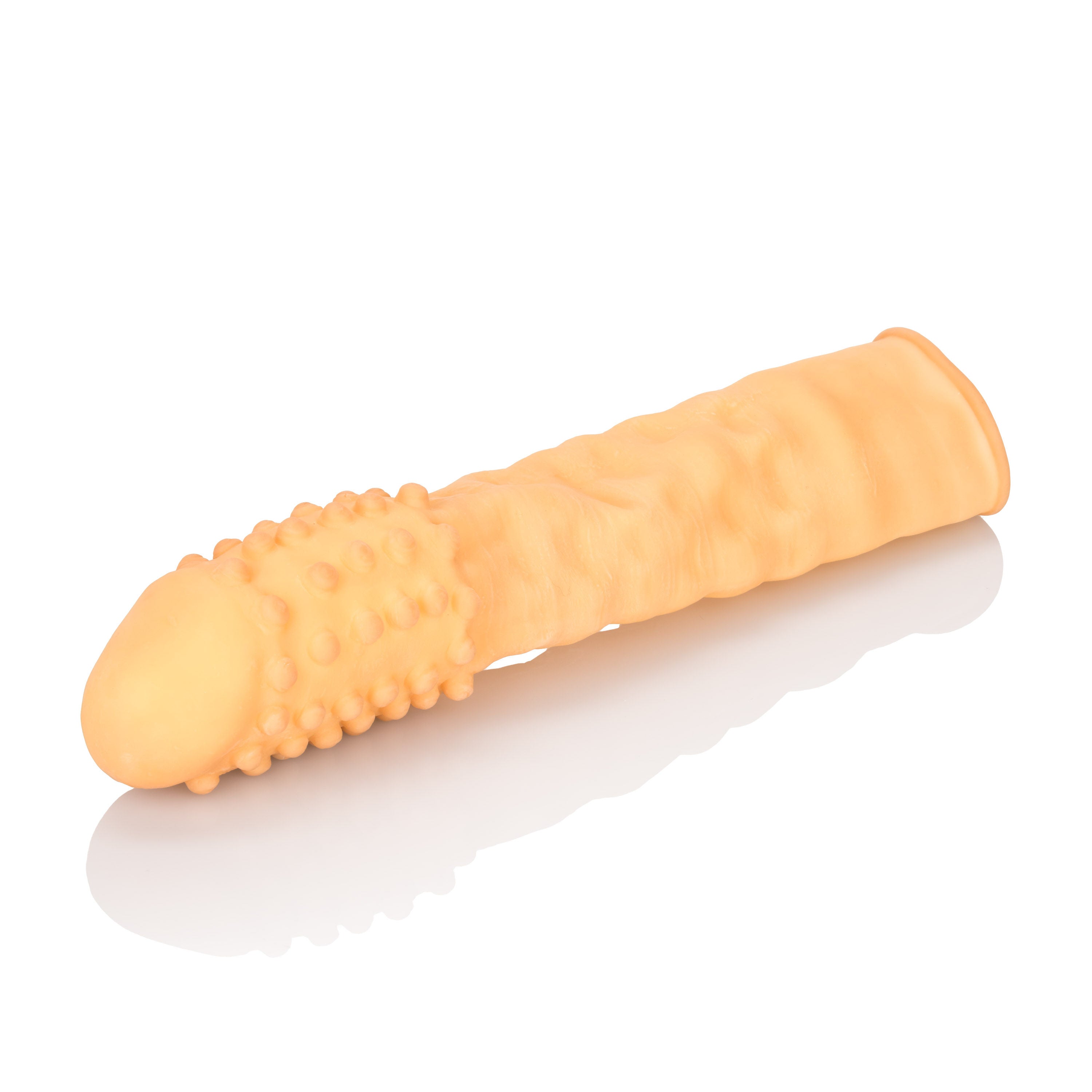 Smooth 3 Inch Ivory Latex Penis Extension with Roll Down Sleeve SLEEVES