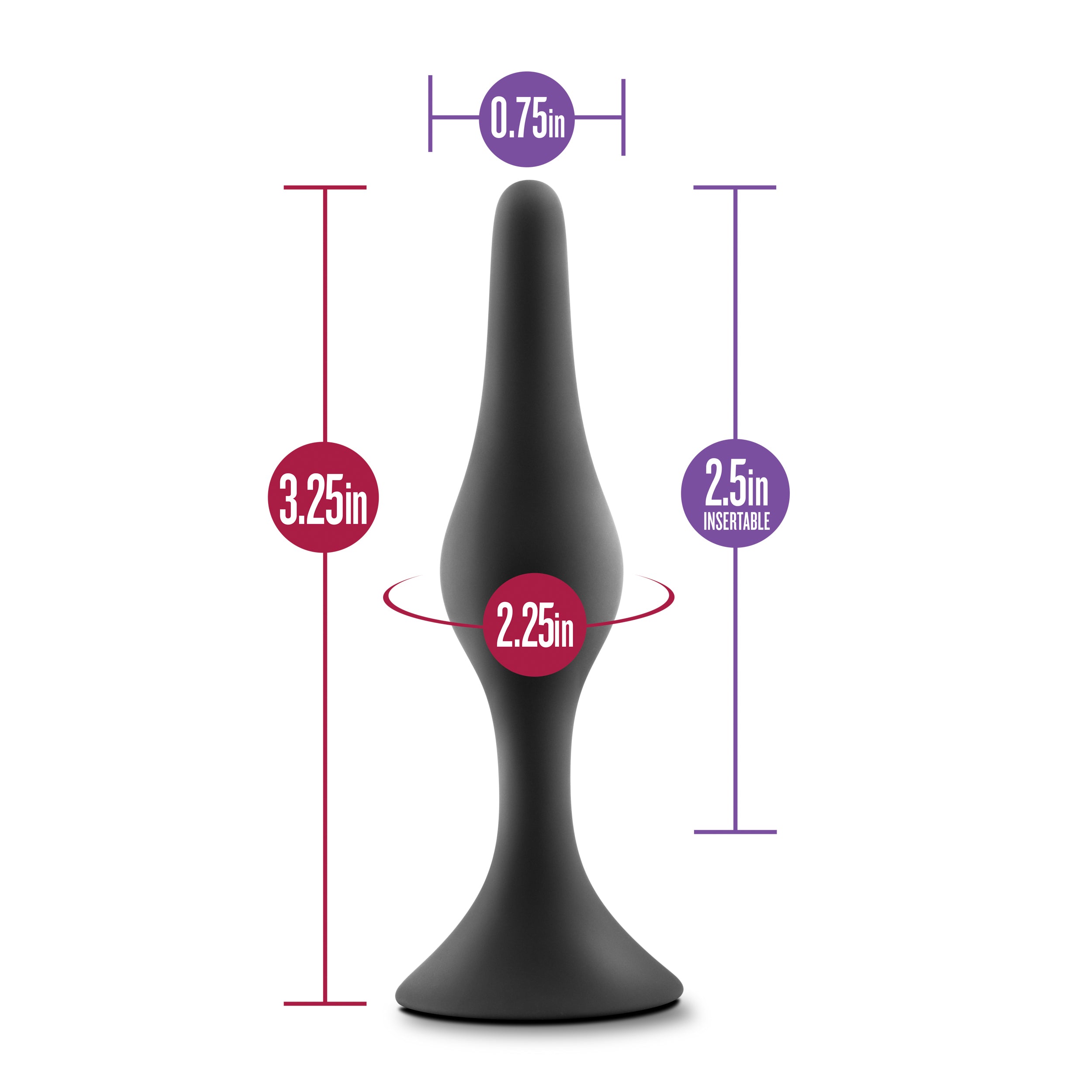 Luxe Beginner Small Anal Plug Black for Gentle Exploration Black Butt Plugs