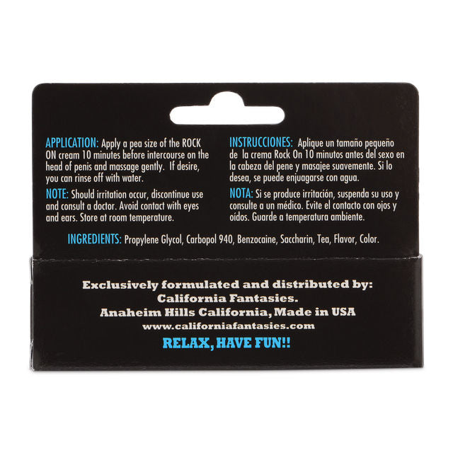 Rock On Delay Cream for Men 0.5 Oz Tube for Prolonged Pleasure ENHANCERS