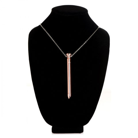 Rose Gold Vibrating Necklace with 7 Vibration Patterns Erotic Toy BULLETS