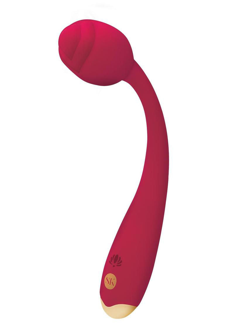 Rosegasm Long Stem Flexible G-Spot Vibrator with Rosebud Design in Red Rose Stimulators