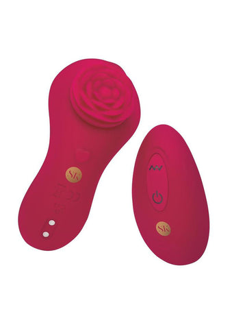 Rosegasm Red Remote Control Silicone Panty Vibe with 10 Modes Rose Stimulators