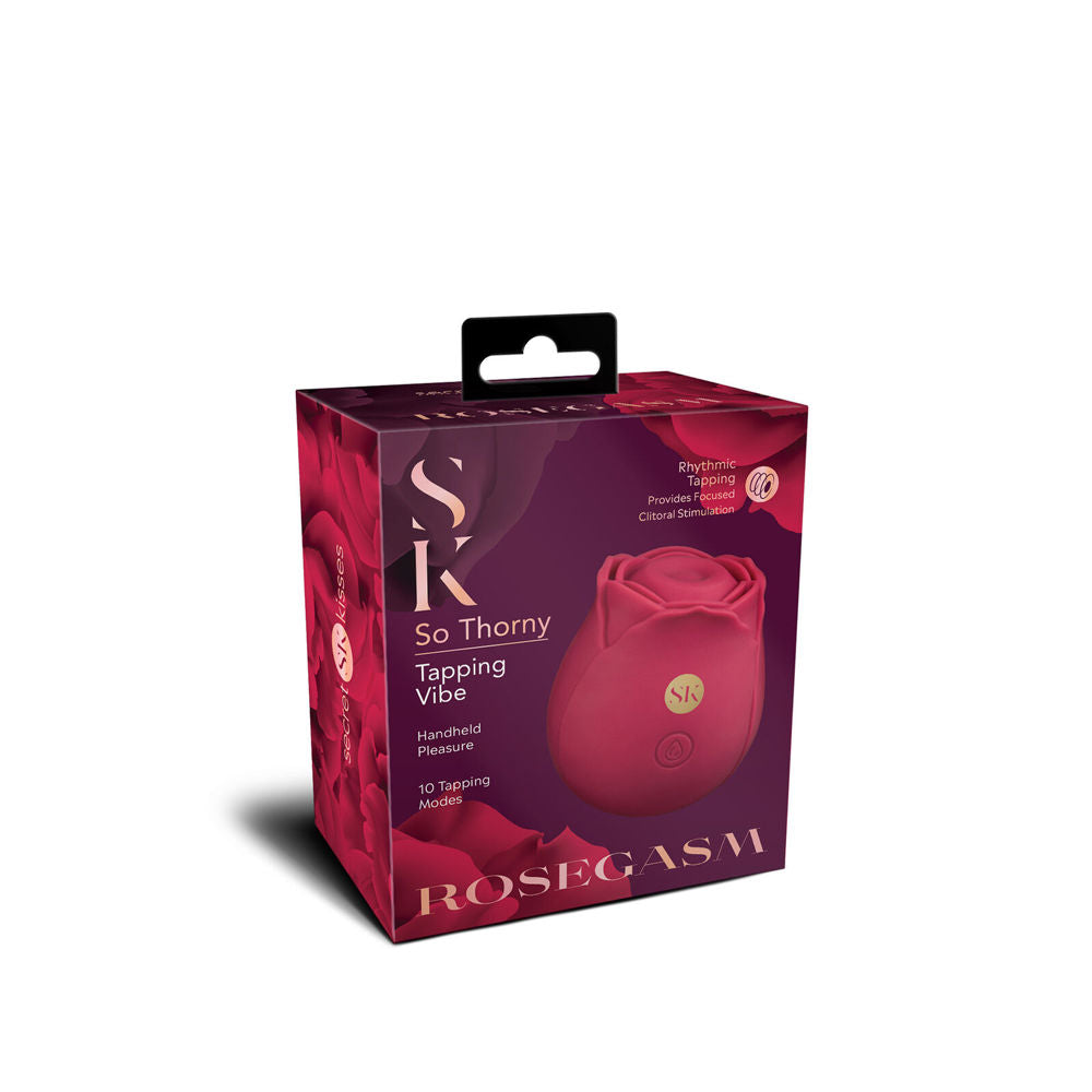 Rosegasm So Thorny Red Tapping Vibrator with 10 Modes > Sex Toys For Ladies > Rose Stimulators
