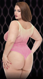 Rosy Sunset Lace And Fishnet Bodysuit > Clothes > Bodies and Playsuits