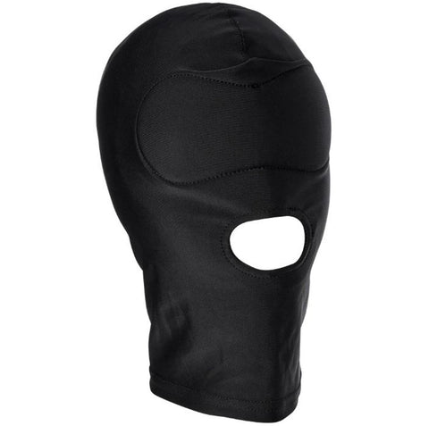 Sex & Mischief Shadow Hood Black with Mouth Opening, Adjustable Blindfold Mask for Deprivation and Control Play > Bondage Gear > Bondage Hoods