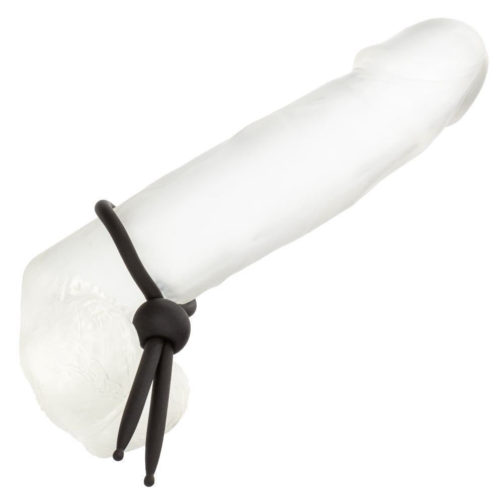 Alpha Liquid Silicone Lasso Ring Black Adjustable Size Stretchy Enhancer > Cock Ring > Adjustable