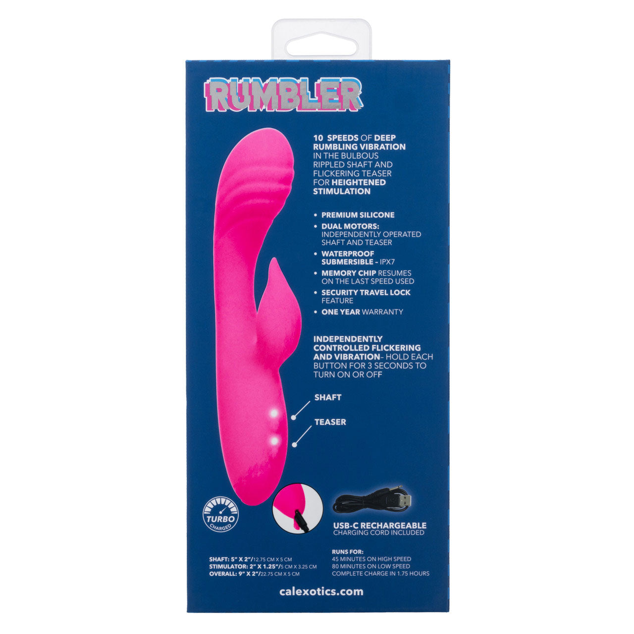 Rumbler Rumble Duo (Pink) – Rechargeable Dual Massager Vibrator Vibrators - G Spot