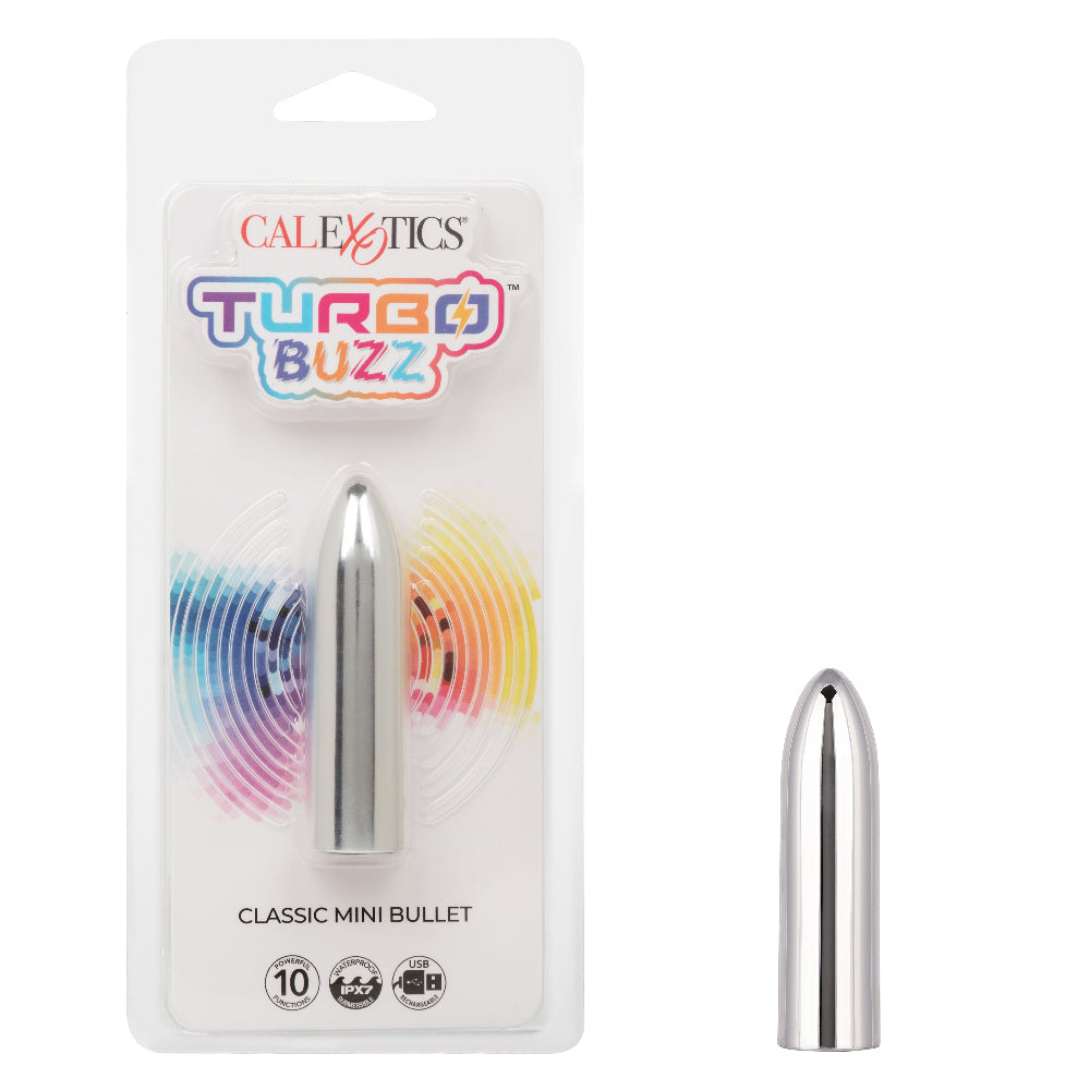 Turbo Buzz Mini Bullet Vibrator Blue Waterproof Discreet Use Silver > Vibrators > Mini Vibrators