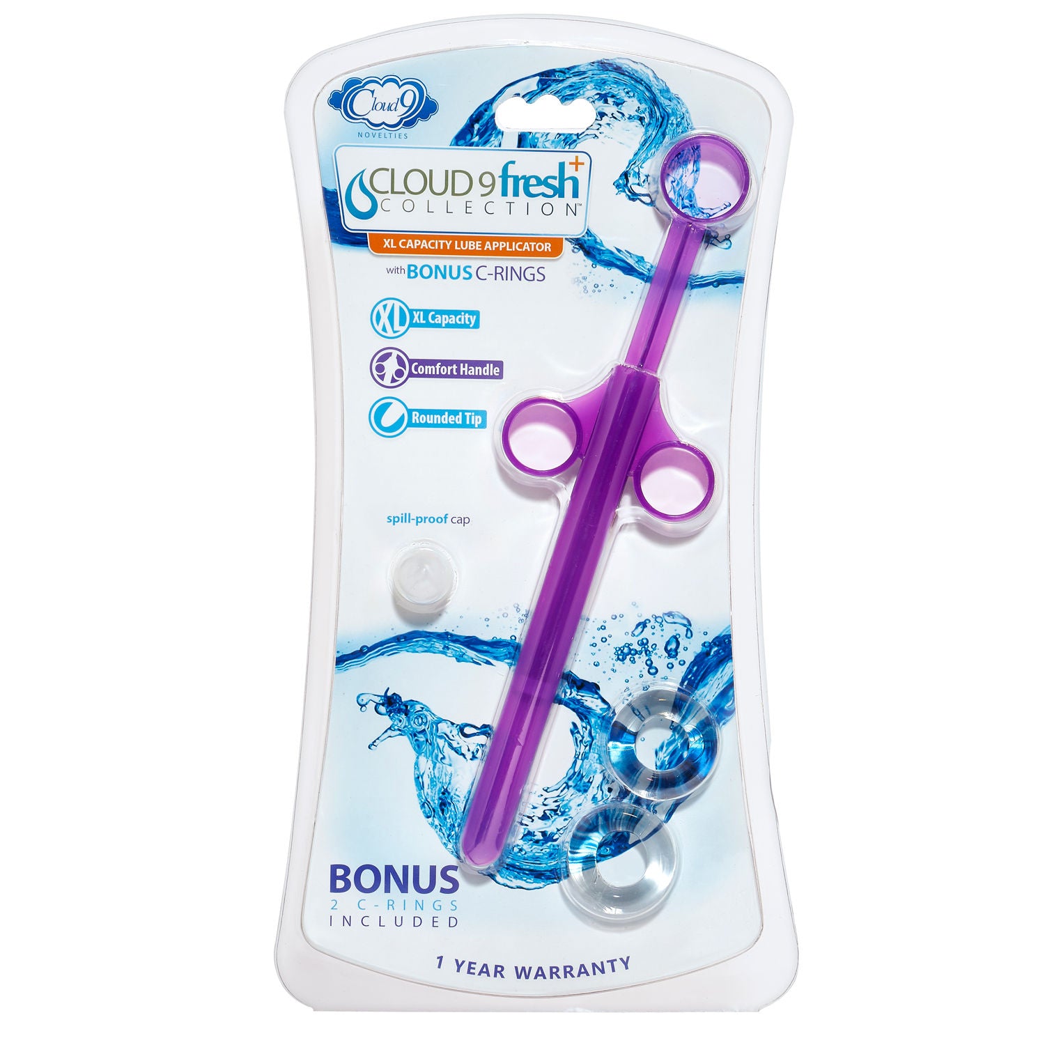 Fresh XL Lube Applicator with C Rings for Precise Control Purple Lube Applicator