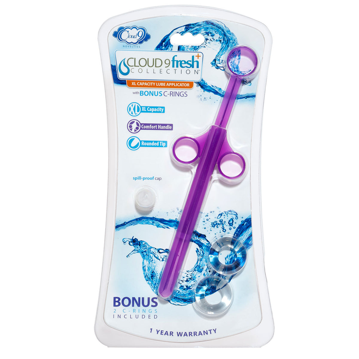 Fresh XL Lube Applicator with C Rings for Precise Control Purple Lube Applicator