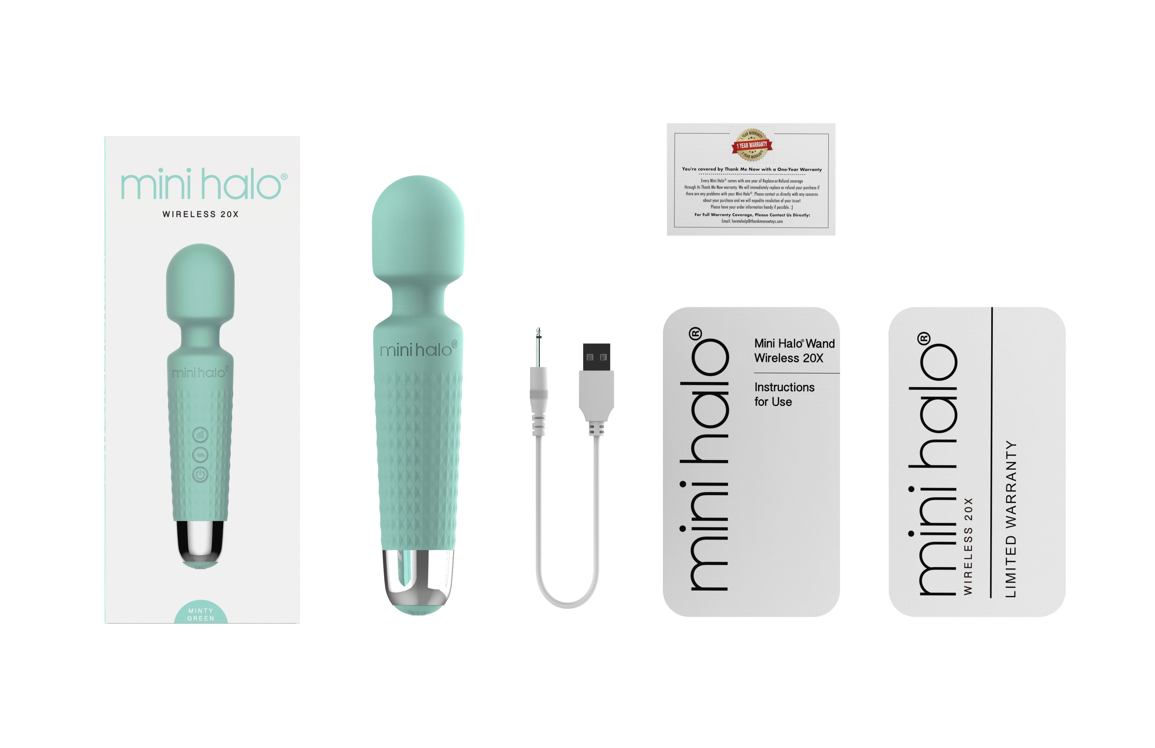 Shibari Mini Halo Wireless 20X Minty Green Massage Wand > Sex Toys > Mini Massagers