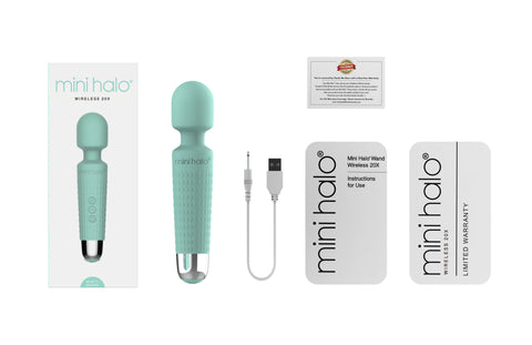 Shibari Mini Halo Wireless 20X Minty Green Massage Wand Electric Massager