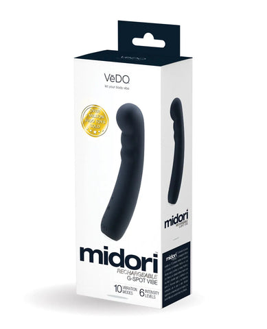 Midori Rechargeable G-Spot Vibrator with 10 Modes in Black Vibrators