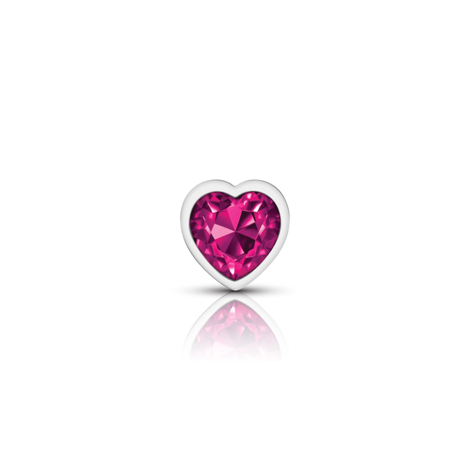 Cheeky Charms Silver Metal Butt Plug with Heart Pink Jewel Small > Anal Range > Jewel Butt Plugs