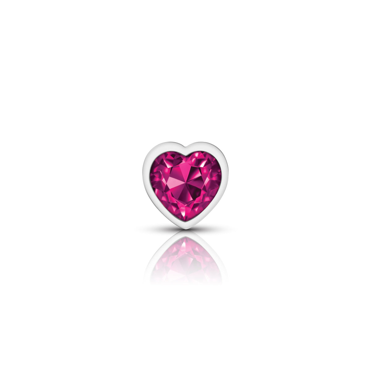 Cheeky Charms Silver Metal Butt Plug with Heart Pink Jewel Small (6.78cm) > Anal Range > Jewel Butt Plugs