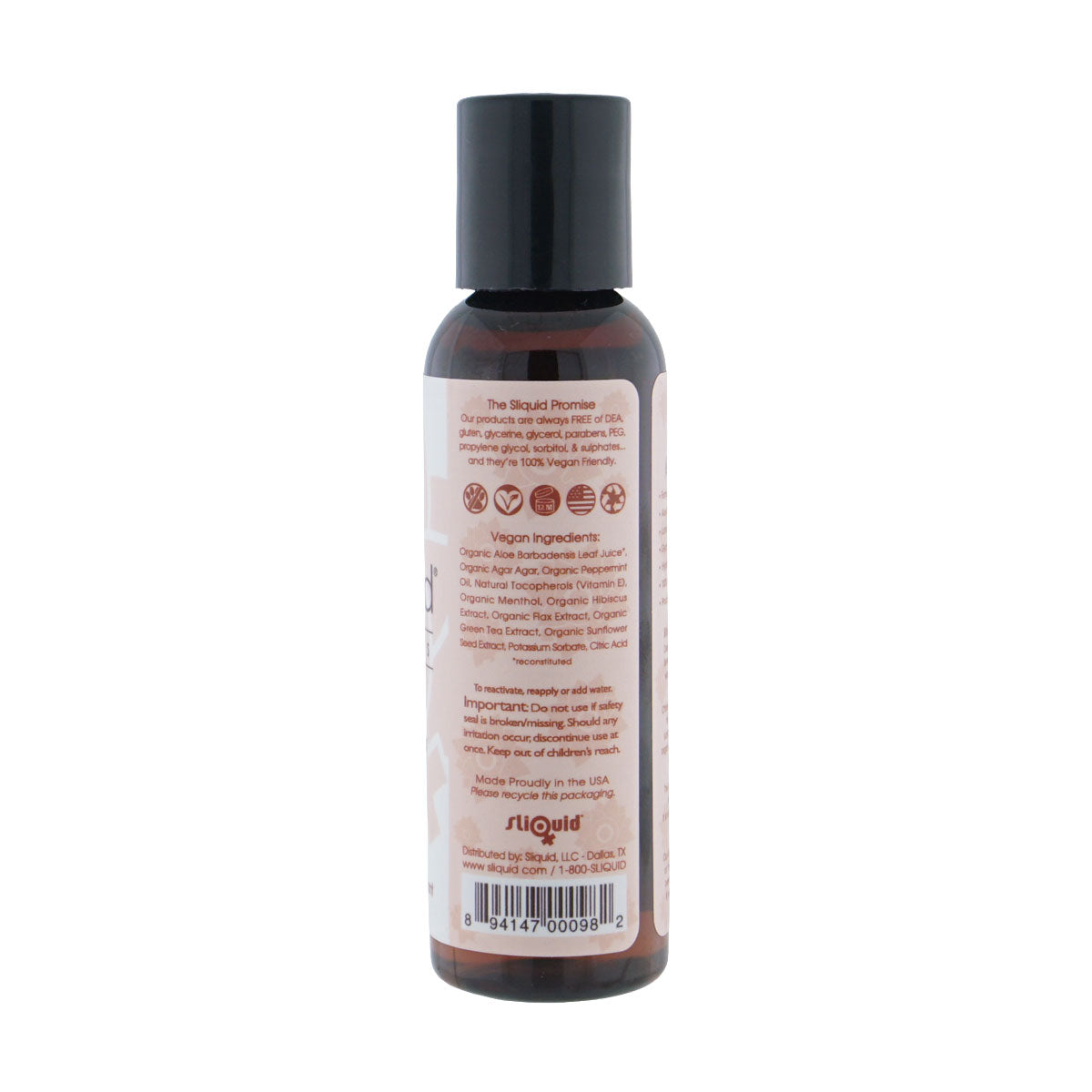 Sliquid Organics Sensation Natural Aloe-Based Stimulating Lubricant 2oz (59ml) > Lube > Water Based