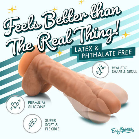 Easy Riders 7 Inch Medium Silicone Dildo with Realistic Balls Dongs Realistic