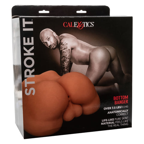 Stroke It Bottom Banger Realistic Anal Masturbator in Brown Assturbators
