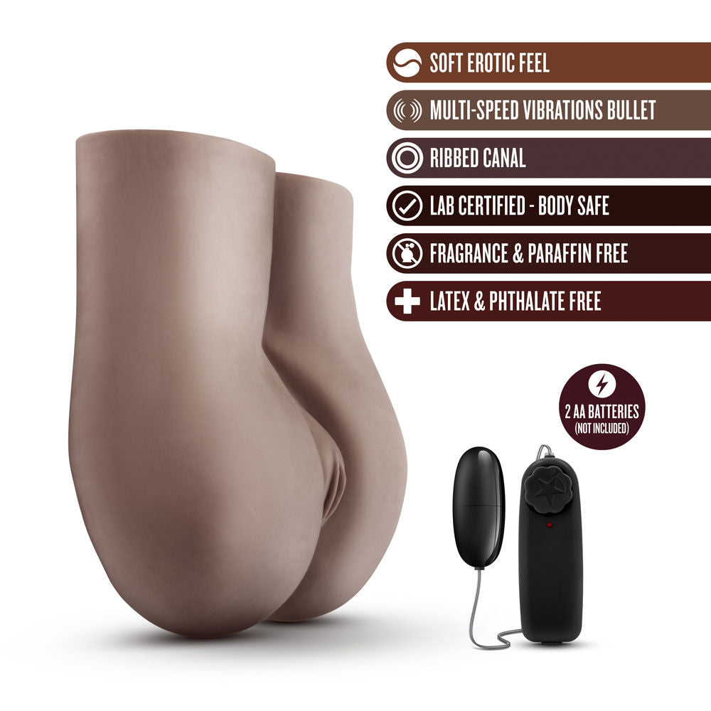 Hot Chocolate Fuck Me Deep (Chocolate) – Multi-Speed 8 Inch Dual-Canal Vibrator > Sex Toys For Men > Assbators