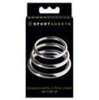 Sportsheets Seamless Metal O-Ring 3 Pack Set of 3 Sizes with 1.5 Inch, 1.75 Inch, and 2 Inch Diameter Silver Metal Rings Harnesses & Strap-Ons