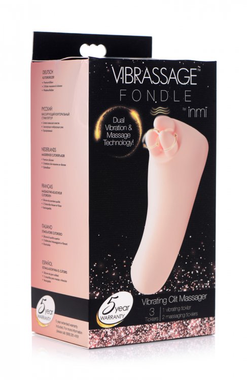 Rechargeable Pink Clitoral Vibrator with Three Sensual Ticklers STIMULATORS