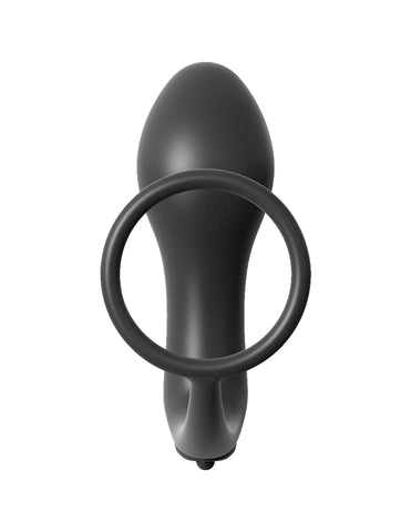 Anal Fantasy Collection Ass-Gasm Cockring Plug Vibrating Butt Plug with Cock Ring Black > Anal Range > Prostate Massagers