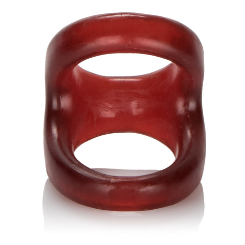 Colt Snug Tugger Red Double Cock Ring with Scrotum Support Stretchy Comfortable Size COCK RINGS Sling