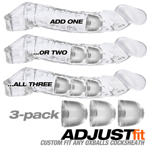 Oxballs Adjustfit Insert 3-Pack Clear Cocksheath Inserts SLEEVES