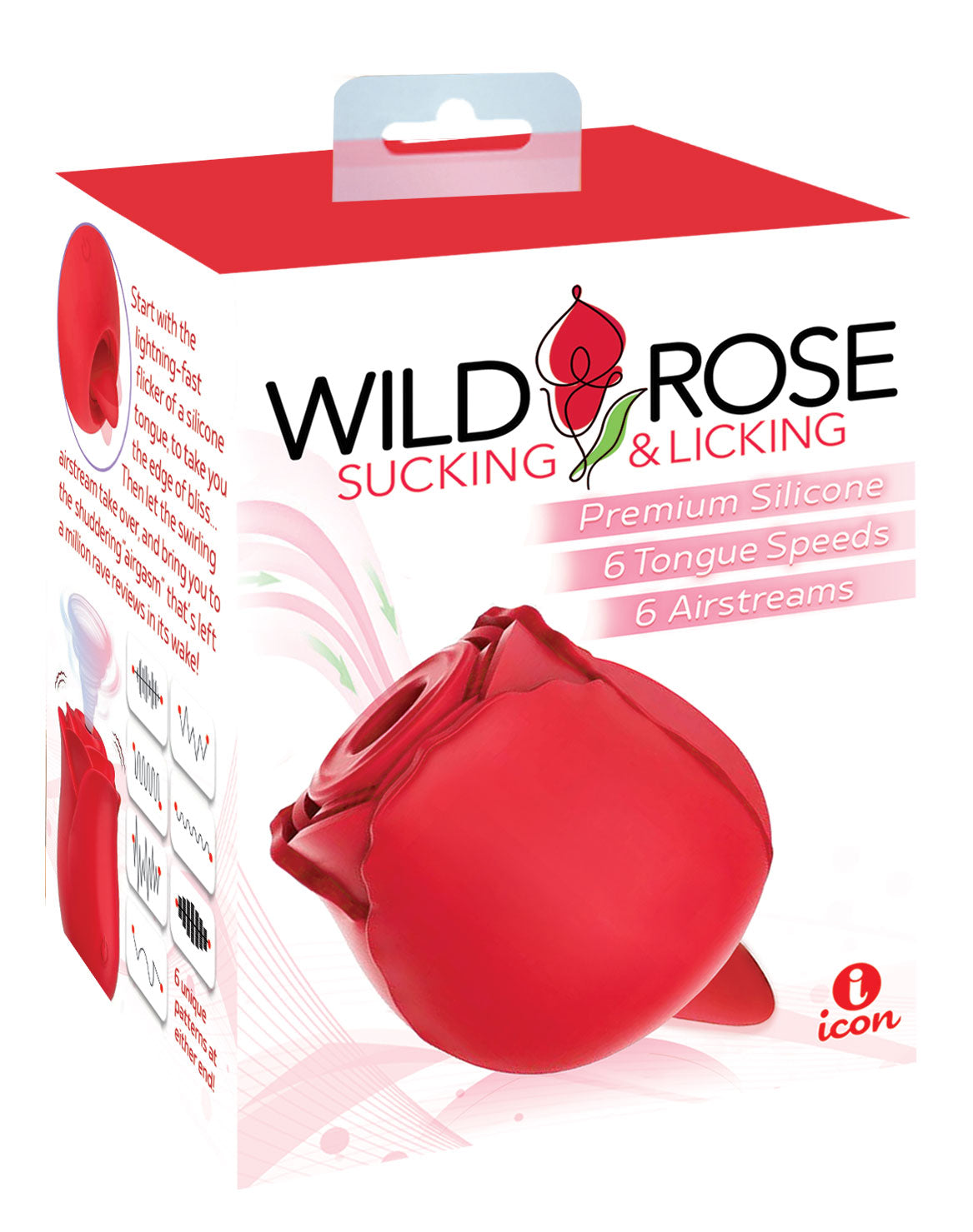 Wild Rose Sucking & Licking USB Rechargeable Stimulator 10 Modes Red Rose Stimulators
