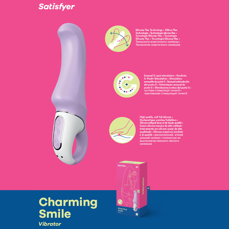 Satisfyer Vibes Charming Smile Rechargeable Silicone G-Spot Vibrator Purple > Sex Toys For Ladies > G-Spot Vibrators
