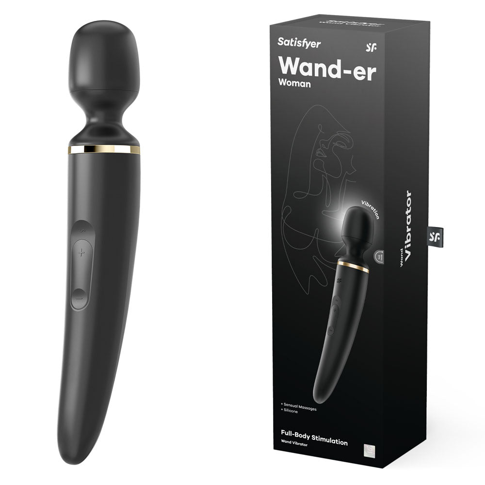 Satisfyer Wand-er Woman Full-Body Massager 10 Inch Rechargeable Vibrator Black > Sex Toys > Massage Wands