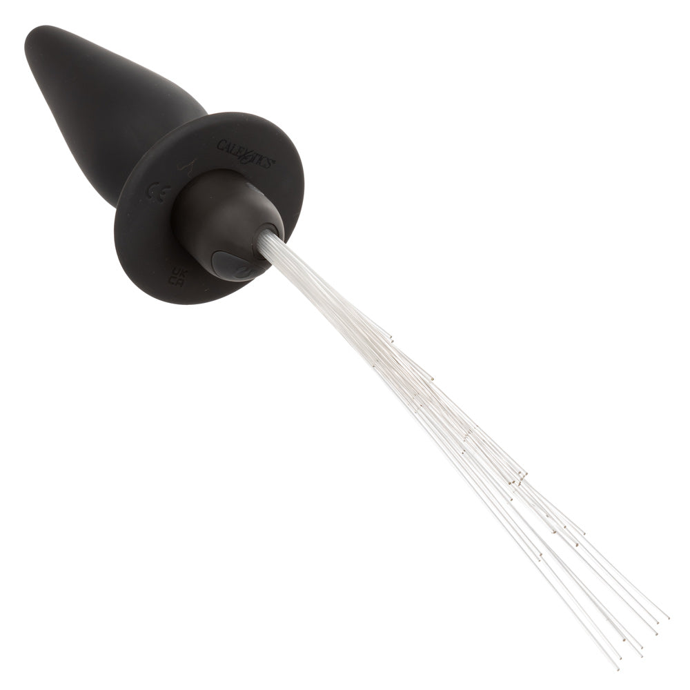 Southern Lights™ Vibrating Light Up Anal Probe Black Silicone Rechargeable with Tapered Design and Flanged Base Butt Plugs - Vibrating