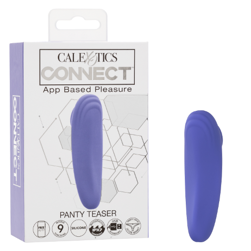 CalExotics Connect™ Panty Teaser App-Based Pleasure Device in Purple Silicone with 9 Vibration Functions and USB Rechargeable Waterproof Design Purple Panty Vibrators
