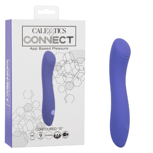 CalExotics Connect Contoured G App-Based Pleasure Silicone Massager in Purple Purple Finger Stimulator