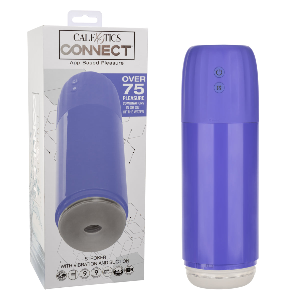 CALEXOTICS CONNECT STROKER WITH VIBRATON AND SUCTION Purple Strokers - Manual