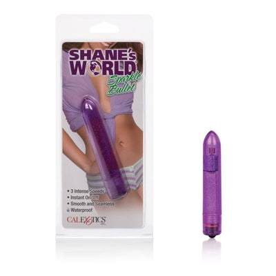 Shane's World Sparkle Bullet 4 Inch Purple Waterproof Vibe with 3 Intense Speeds Purple BULLETS