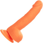 Neon Silicone Studs 6 Inch Dildo - Orange