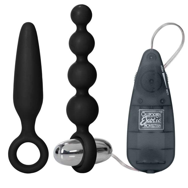 Booty Call Vibro Anal Kit Black > Anal Range > Butt Plug Kits