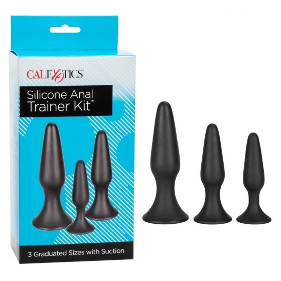 CalExotics Silicone Anal Trainer Kit 3 Graduated Sizes Black Black Anal Toys & Stimulators