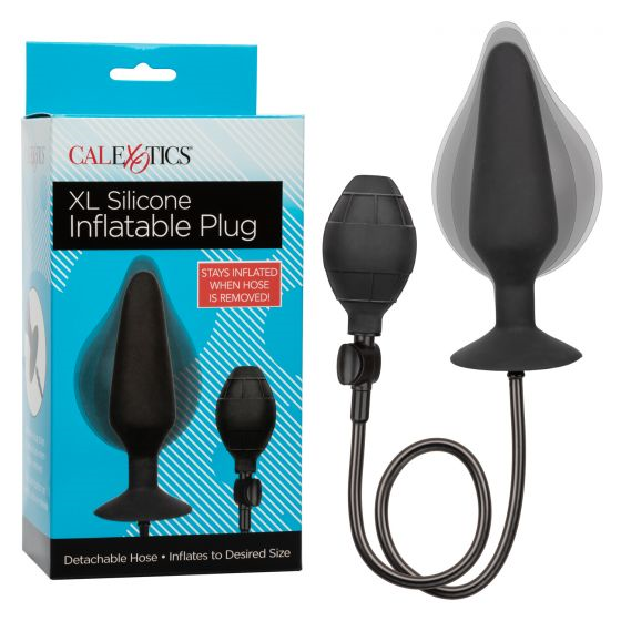 CalExotics XL Silicone Inflatable Plug – Inflatable Anal Plug with Detachable Hose and Squeeze Bulb Black XL > Anal Range > Tunnel and Stretchers