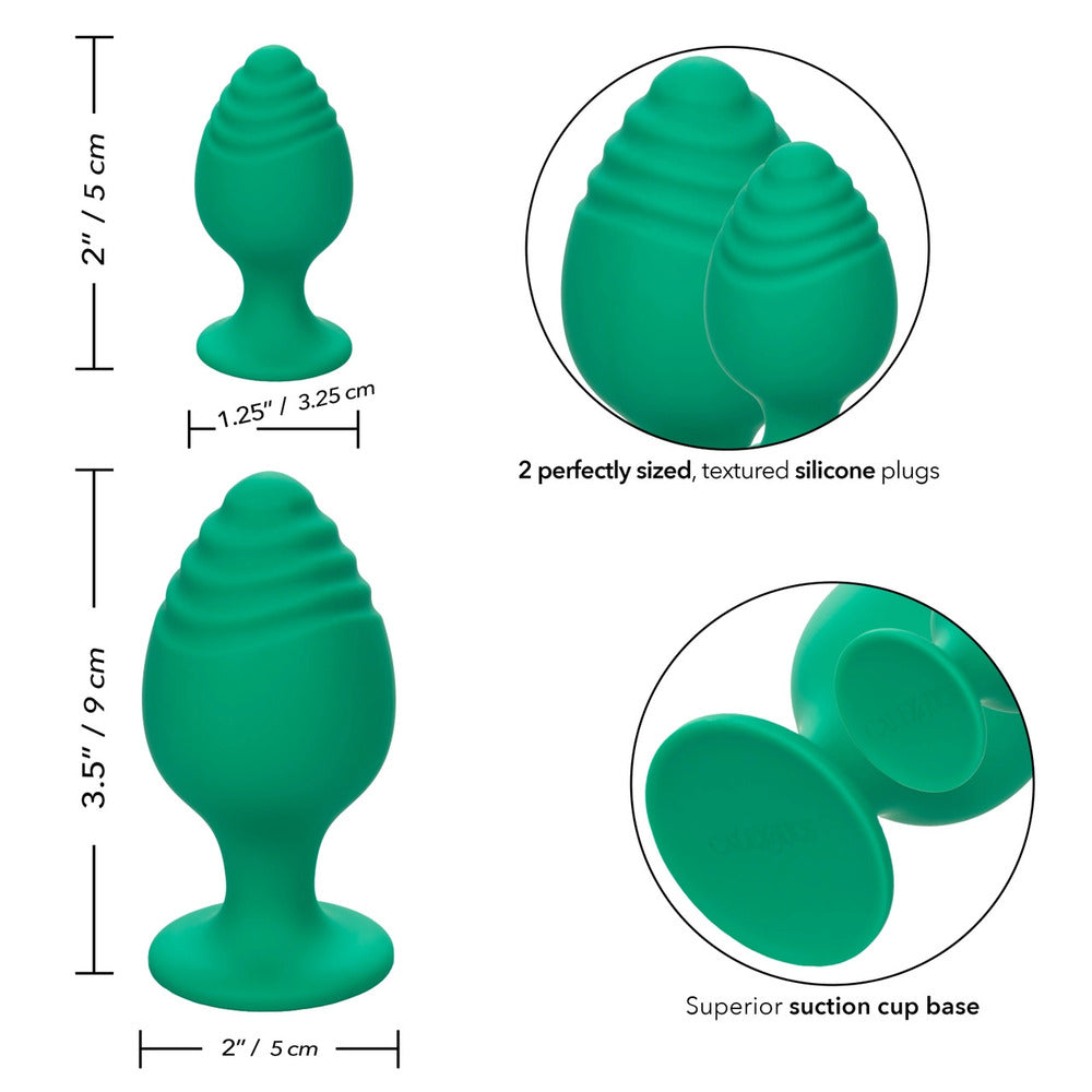 Cheeky Butt Plug Duo Green > Anal Range > Butt Plug Kits