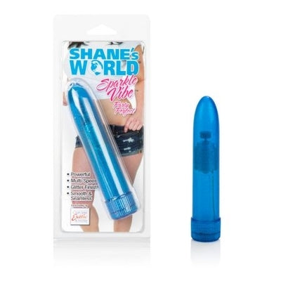 Shane's World Sparkle Vibe Blue 4.5 Inch Compact Multi-Speed Vibrator Blue BULLETS