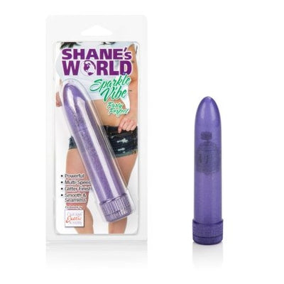 Shane's World Sparkle Vibe Purple 4.5 Inch Compact Multi-Speed Vibrator with Glitter Finish Purple Vibrators